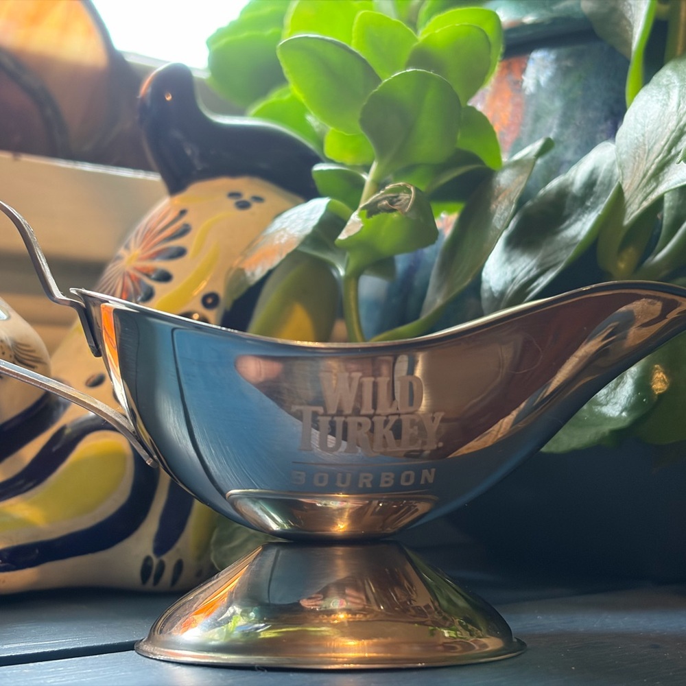 Wild Turkey Bourbon Gravy Boat Shit Glass Collectible